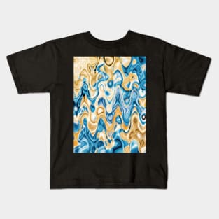 Orange And Blue Abstract Art Kids T-Shirt